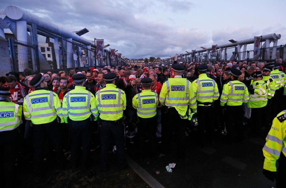  Police were forced to stop fans storming the turnstiles