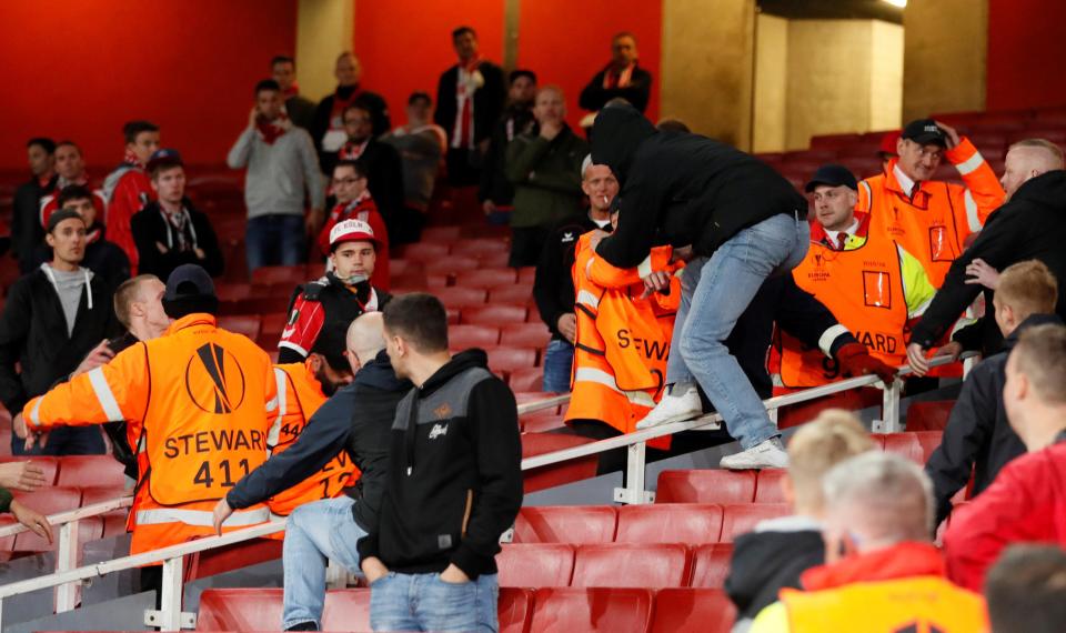  Cologne fans purchased tickets for the home end and then tried to climb into the away section