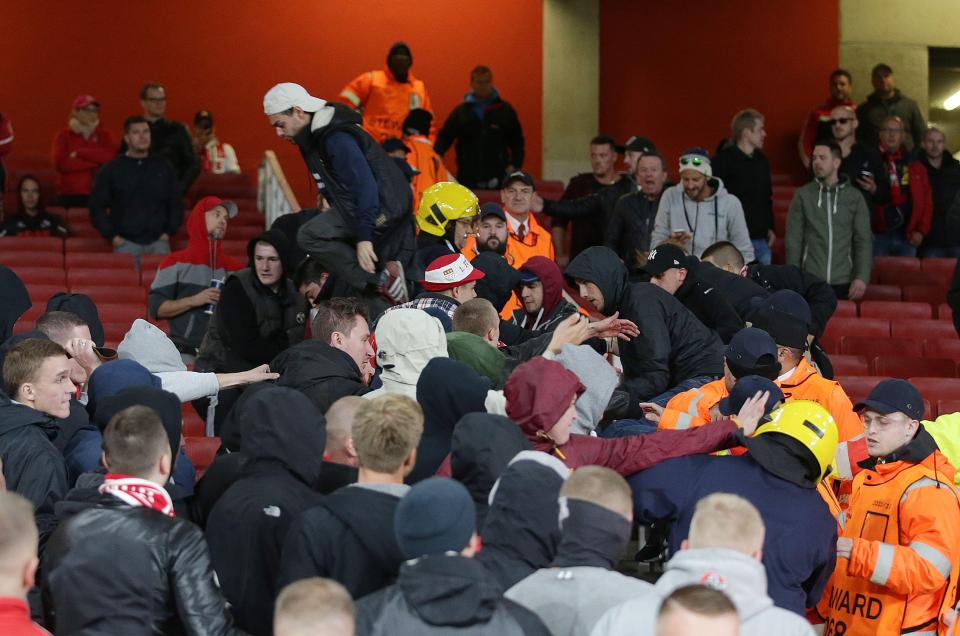  Fans caused chaos inside the stadium with thousands of away fans believed to be in the home end