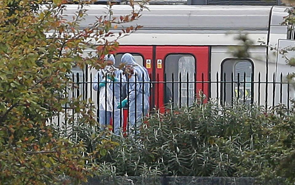  Forensic officers at the scene of the attack at Parsons Green tube station on September 15