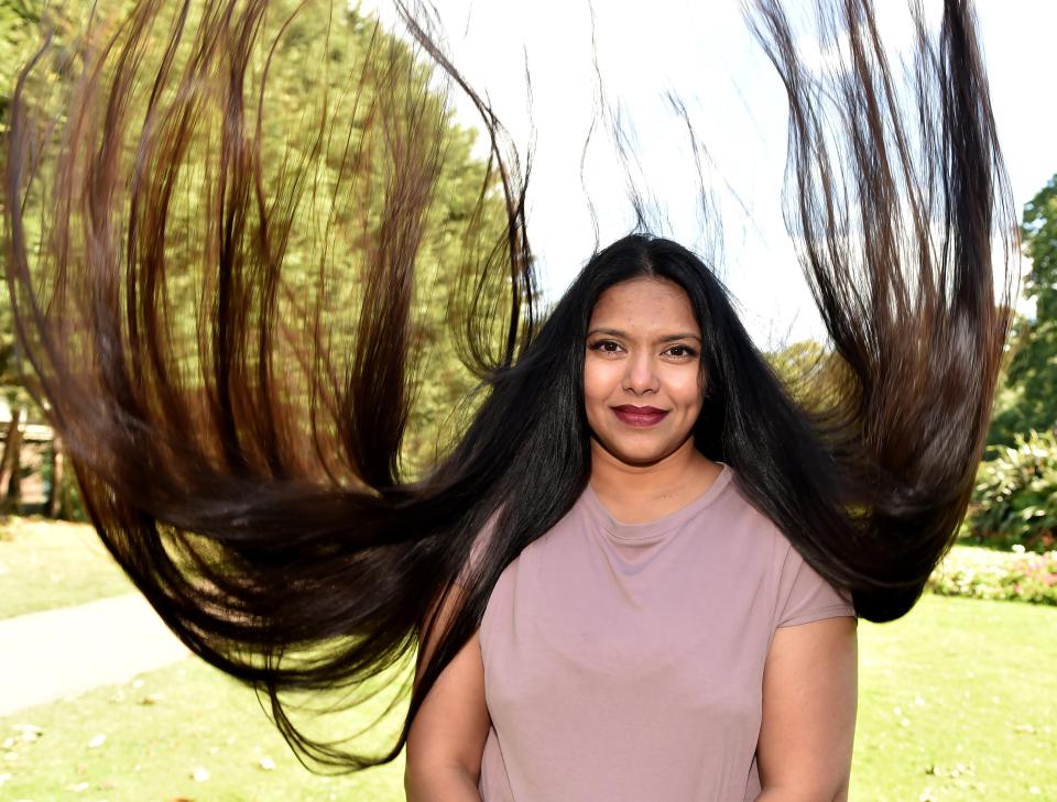  Monika believes her hair has grown so long due a healthy diet consisting of fruit, vegetables and nuts