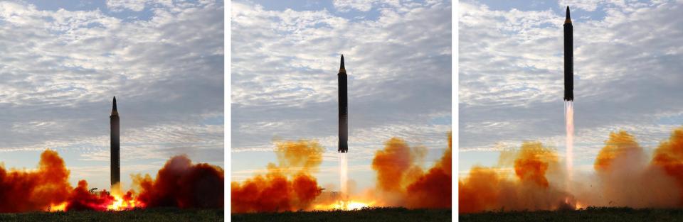  North Korea proudly released pics of the launch of its Hwasong-12 missile