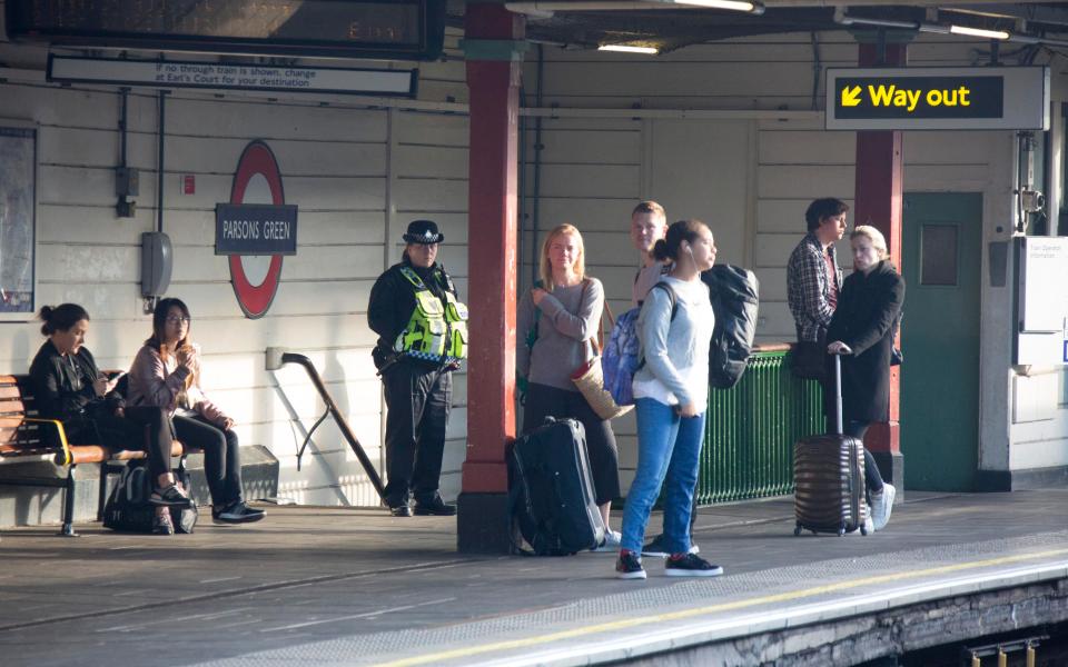  Parsons Green station re-opened this morning as police could be seen on the platforms