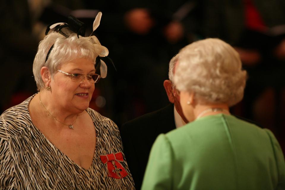  Penny Jones received an MBE from the Queen in 2010 for her services to children and families