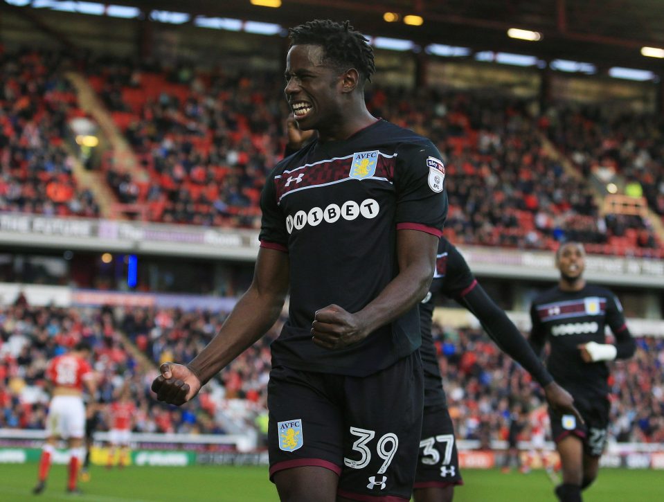  Keinan Davis celebrates making it 3-0 with a header to end Villa's run of draws