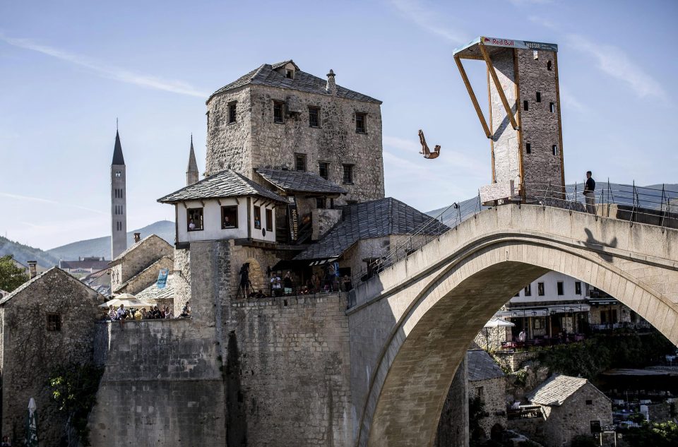  Divers in Bosnia have been performing death-defying leaps