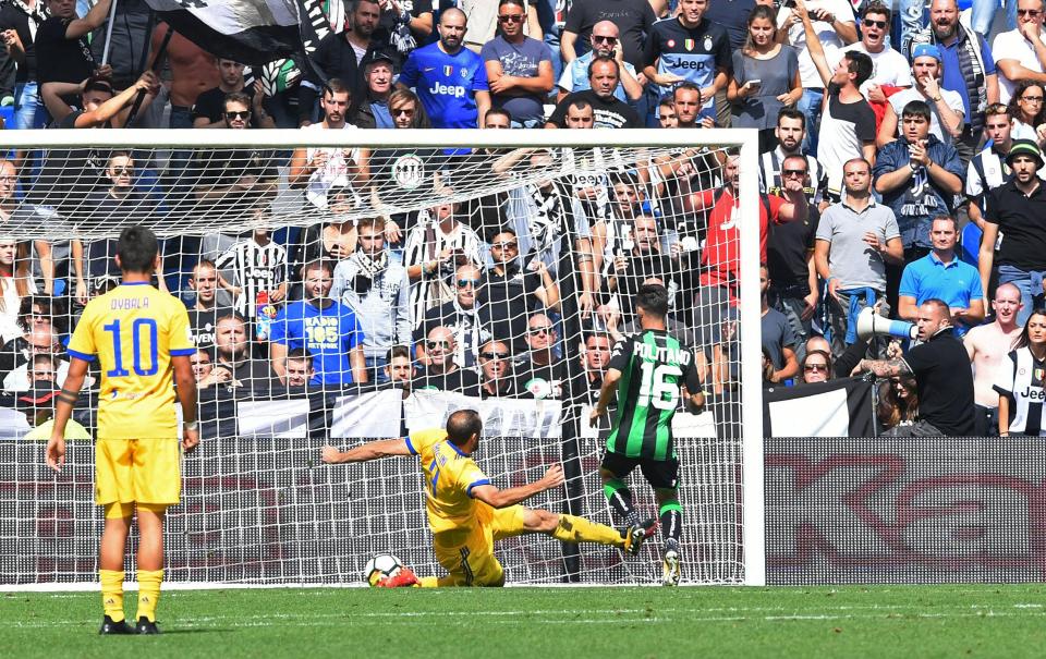  Sassuolo temporarily pull a goal back just after half time