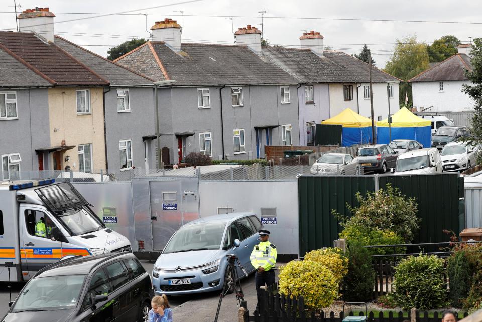  Officers ordered residents from their homes in a dramatic raid yesterday