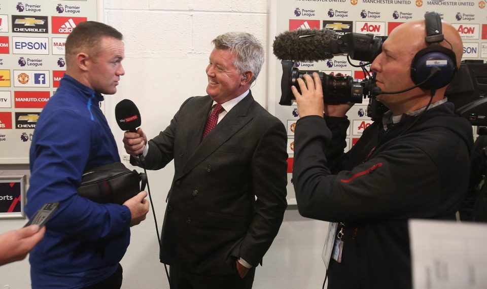  Rooney being interview yesterday as he returned to his former club's home turf