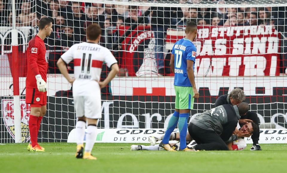  Gentner received medical attention on the pitch that saved his life