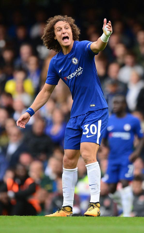  David Luiz is suspended for the Manchester City clash for his red card against Arsenal