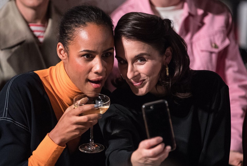 Actresses Zawe Ashton and Vicky McClure were spotted snapping selfies