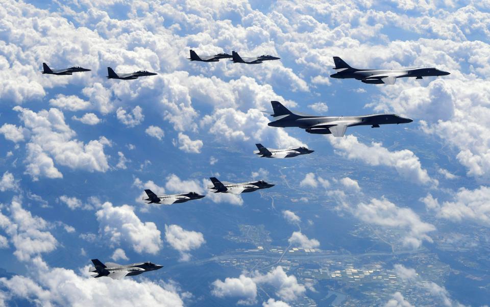  The jets also flew in formation over the Sea of Japan following Kim's ballistic missile test