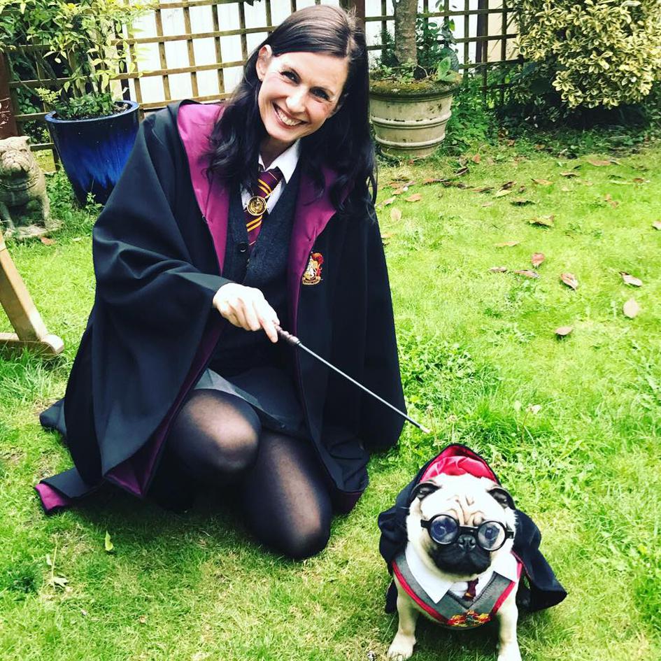  Sharon and Stanley play dress up in their Harry Potter outfits