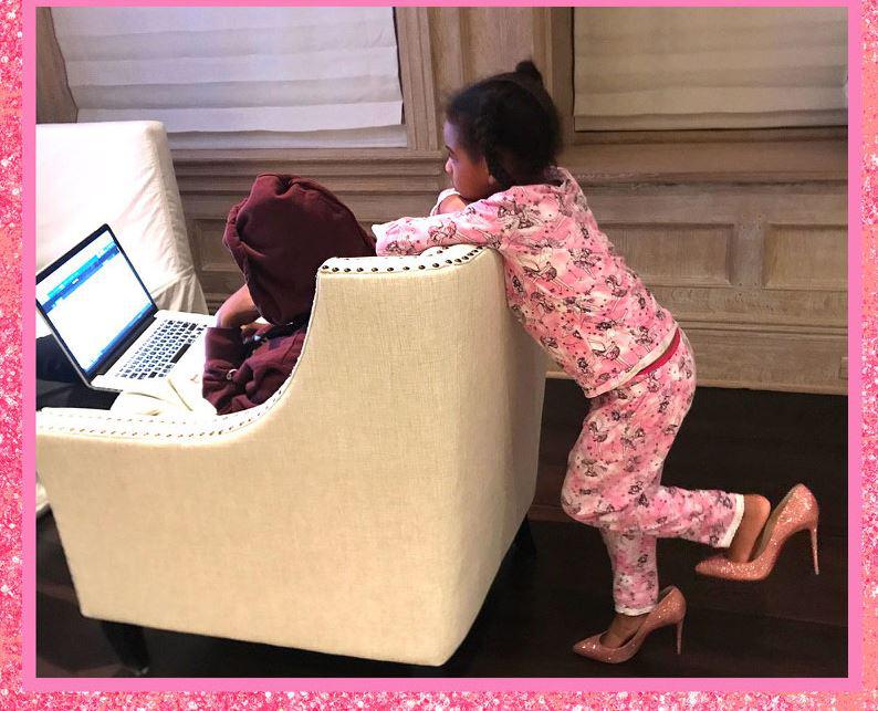  Beyonce also shared a snap with her daughter Blue Ivy wearing her heels