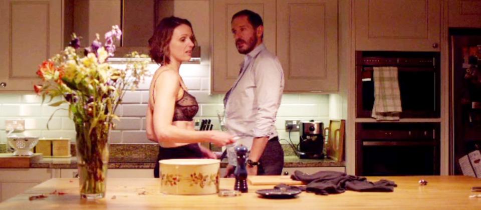  Gemma Foster and her ex-husband Simon strip in the kitchen for raunchy sex scenes