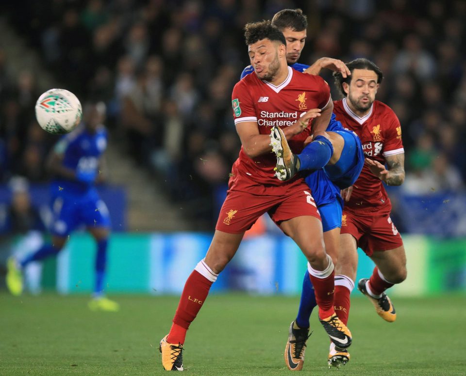  Alex Oxlade-Chamberlain played the full 90 minutes on a disappointing night for Liverpool