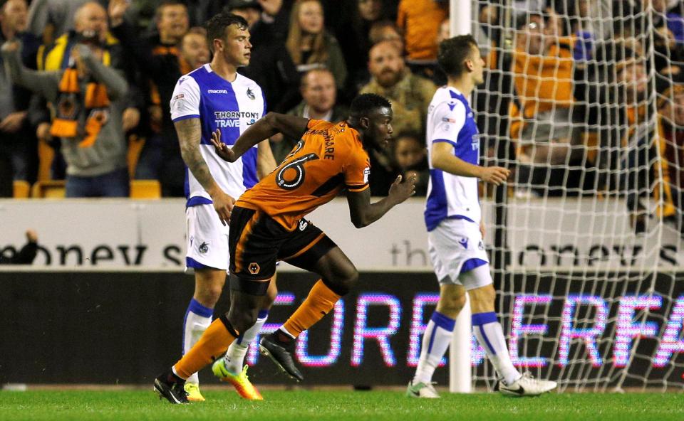  Bright Enobakhare popped up with the winner for Wolves against Bristol Rovers