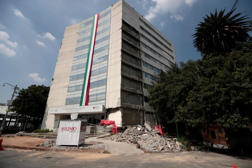 Part of government building crumbled to the ground following the earthquake 