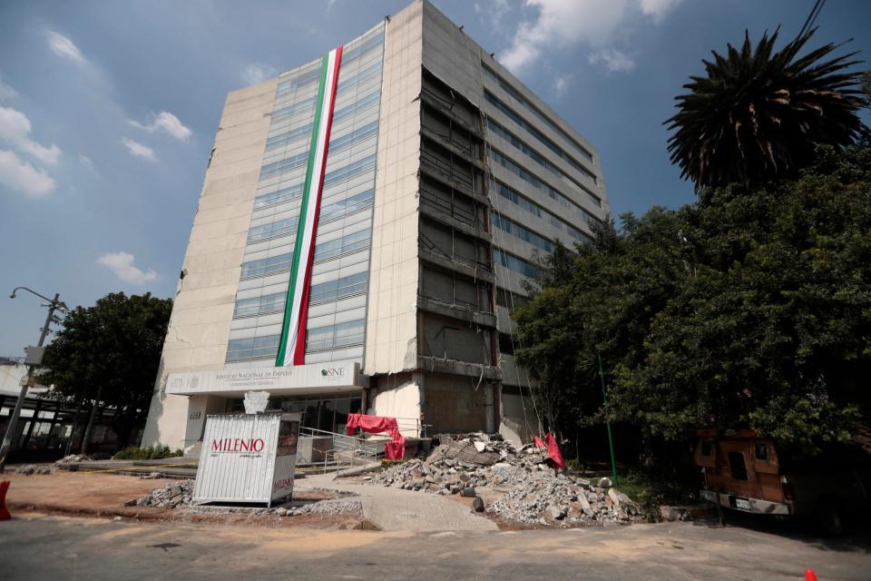  Part of government building crumbled to the ground following the earthquake