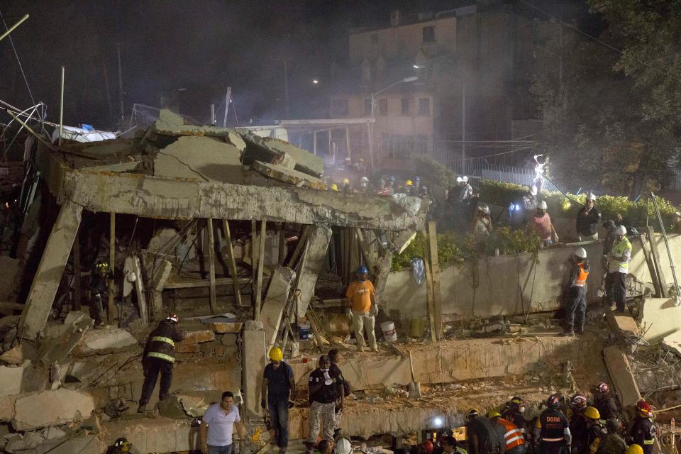  Authorities worked overnight to try and rescue anyone trapped underneath the rubble