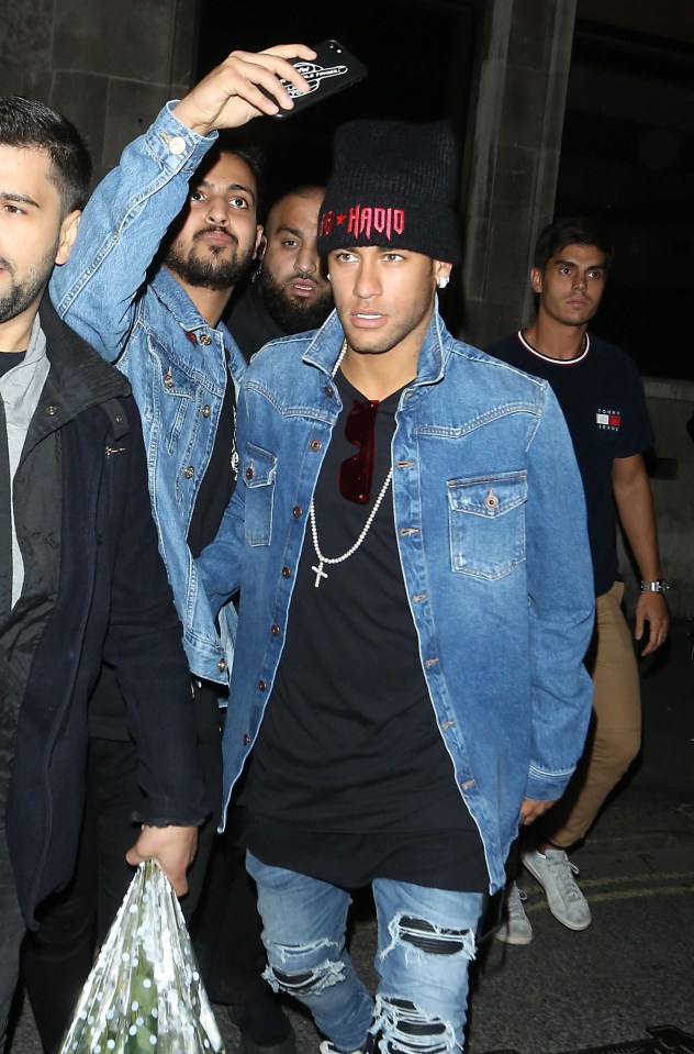 Neymar followed close behind his new wingman Lewis Hamilton