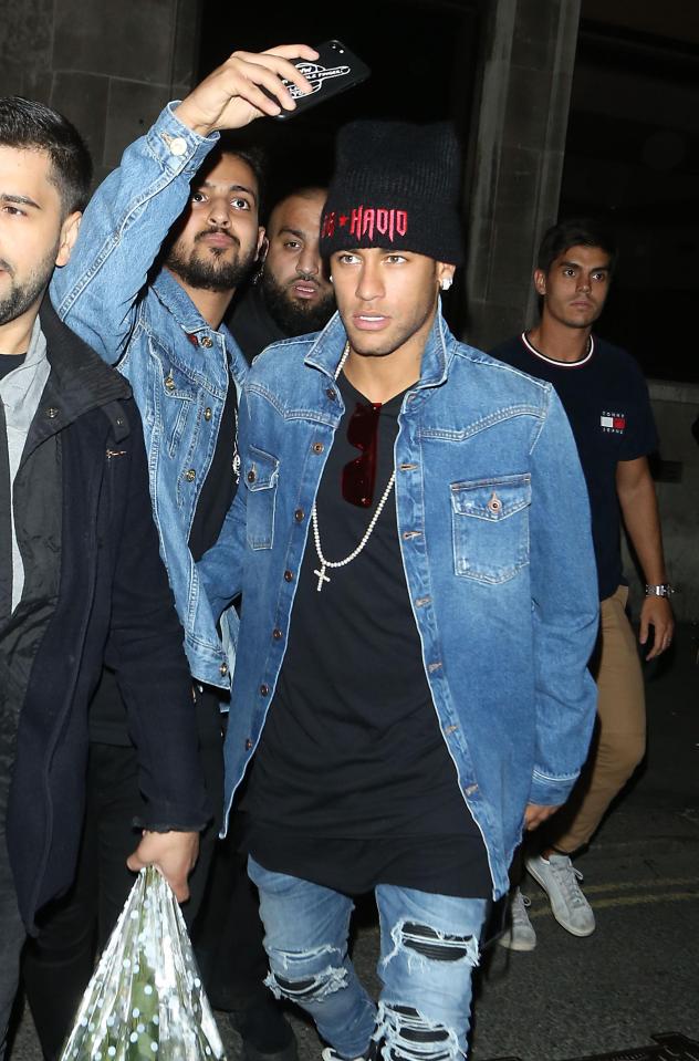  Neymar followed close behind his new wingman Lewis Hamilton