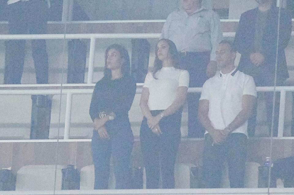  Georgina Rodriguez stands up for a minute's silence for victims of the Mexico earthquake