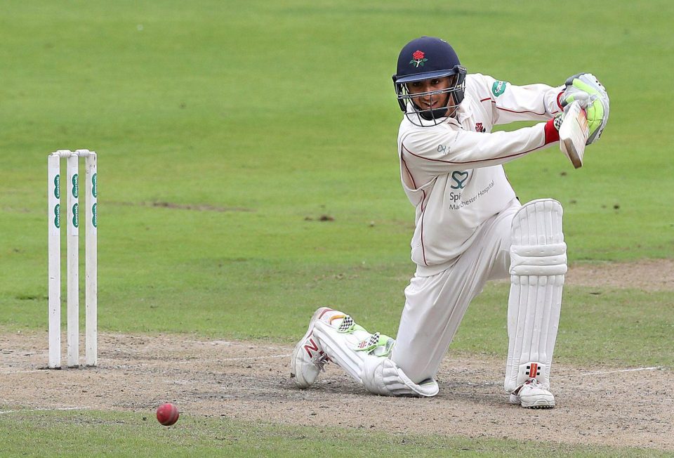  Lancashire opener Haseeb Hameed found he had broken his finger after being struck by Middlesex seamer James Harris