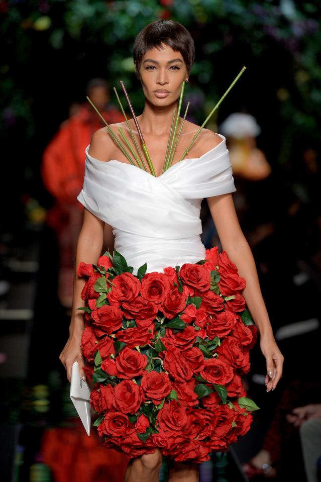  Joan Smalls was also dressed in a floral themed outfit