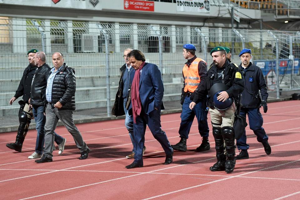  Christian Constantin got a police escort out of the stadium after attacking Rolf Fringer