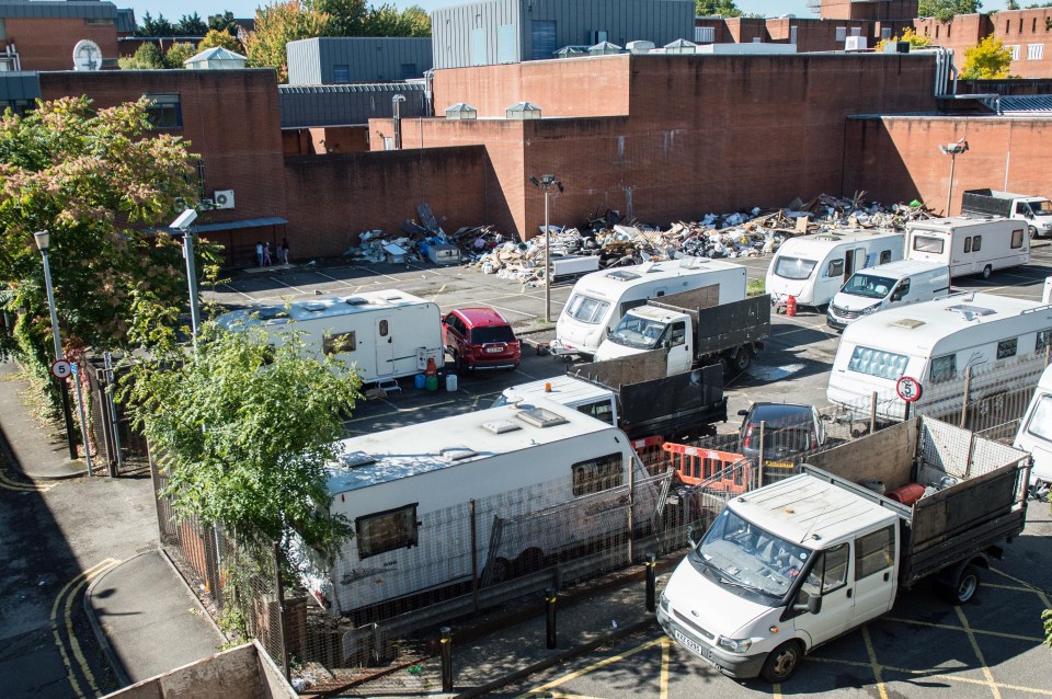 Vehicles started arriving a the north London site on Wednesday evening