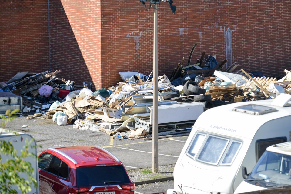 A convoy of trucks deposited the piles of rubbish on Thursday morning