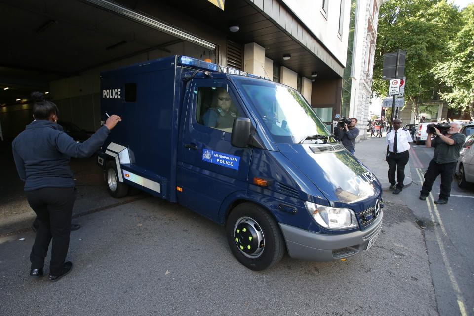  The 18-year-old leaves court in a police van