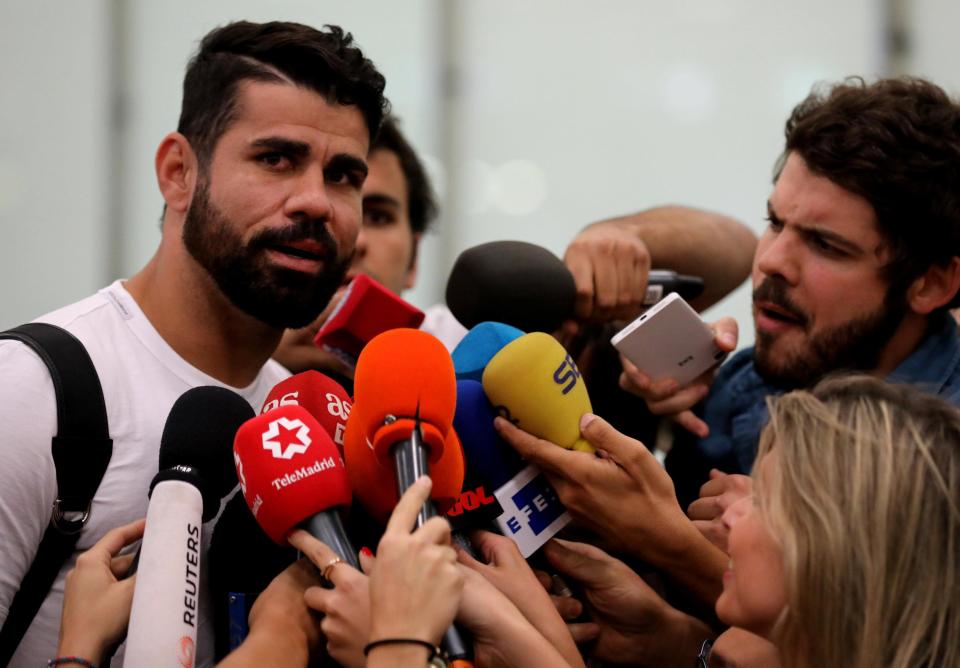  Diego Costa landed in Madrid to complete his long-awaited move to Atletico