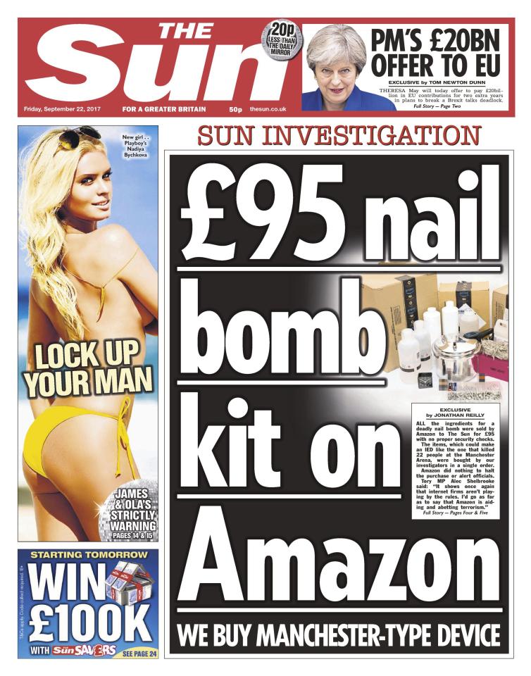  Miss Dick thanked The Sun's investigation which exposed the ease of buying a £95 DIY nail bomb kit 