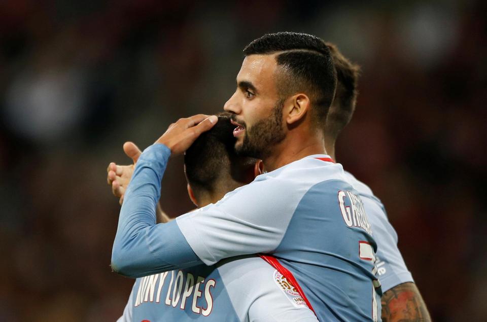  Monaco's Rachid Ghezzal celebrates scoring their second goal