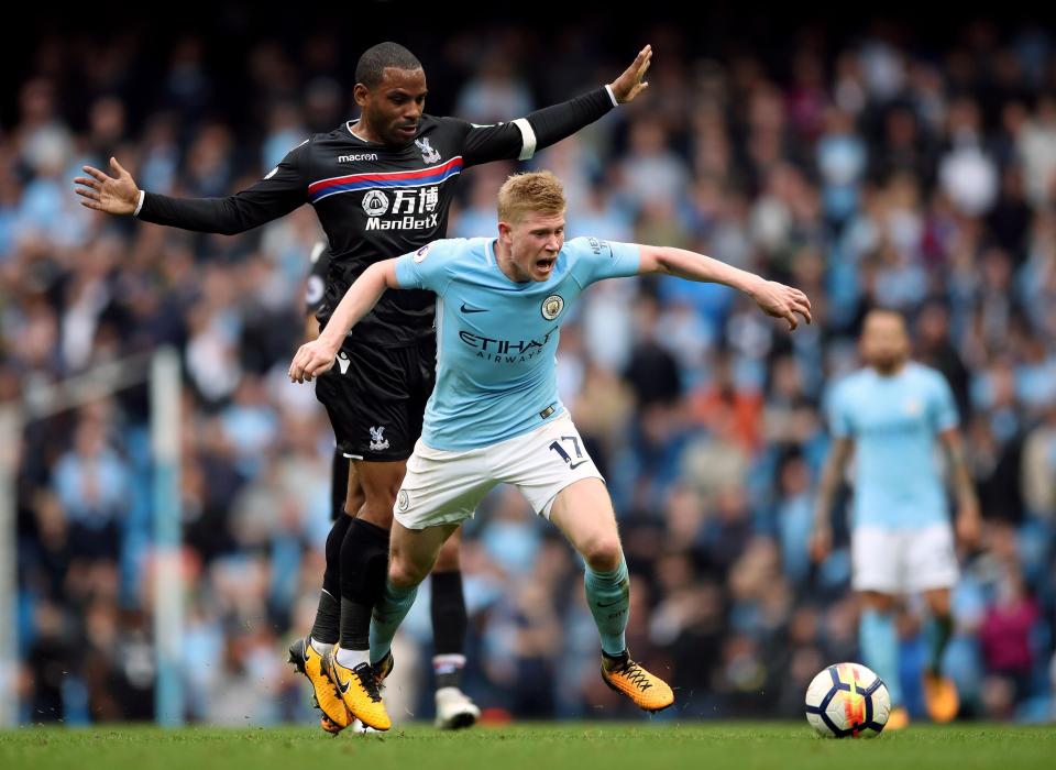  Kevin De Bruyne helped Man City smash five past Crystal Palace