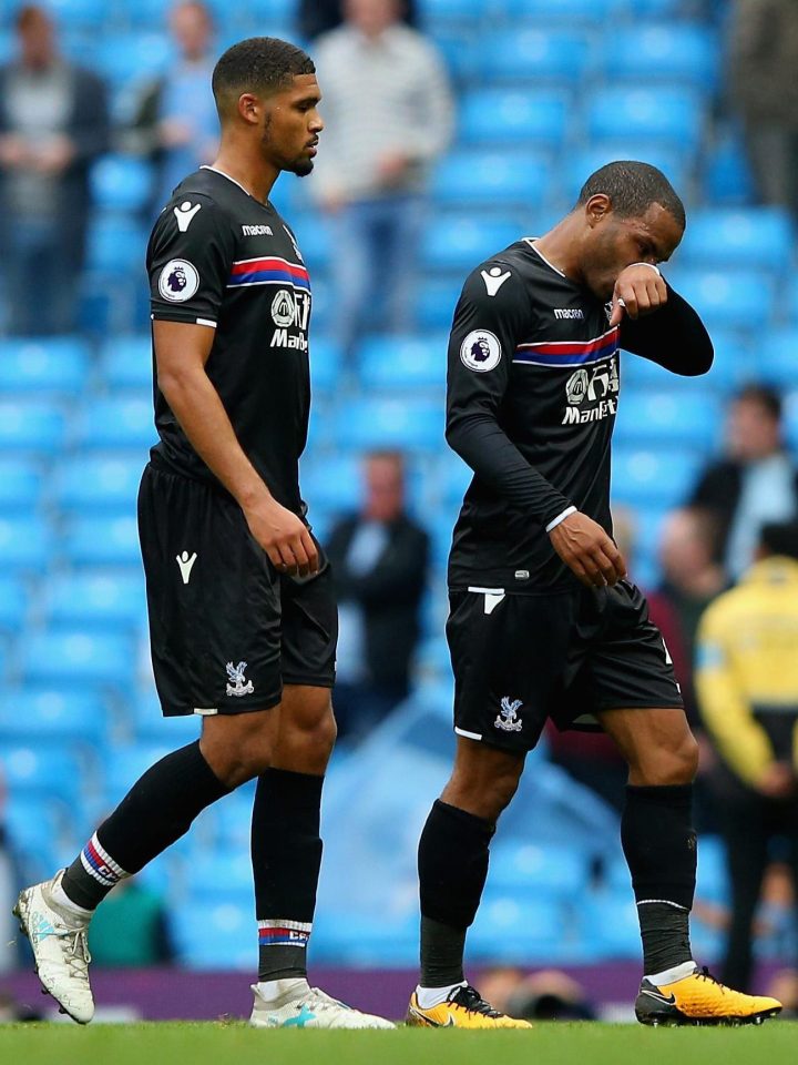  Jason Puncheon and Ruben Loftus-Cheek troop off after the 5-0 walloping at Manchester City