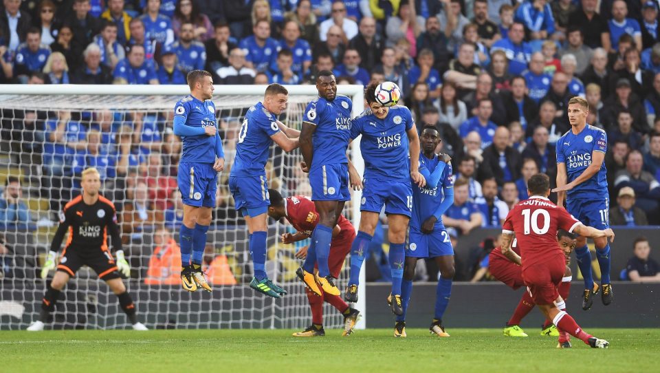  Philippe Coutinho curled in a stunning free-kick to double Liverpool's lead