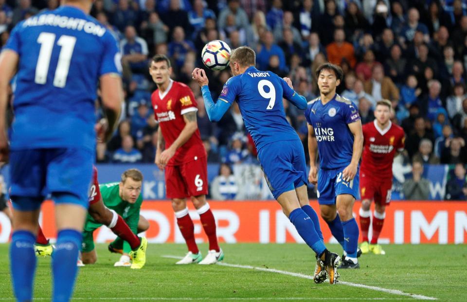  Jamie Vardy brought Leicester back into the game moments after Liverpool's third