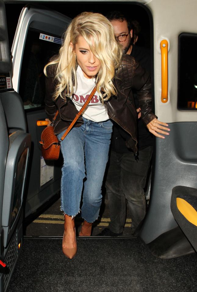  Mollie wore cut off blue jeans and a leather jacket