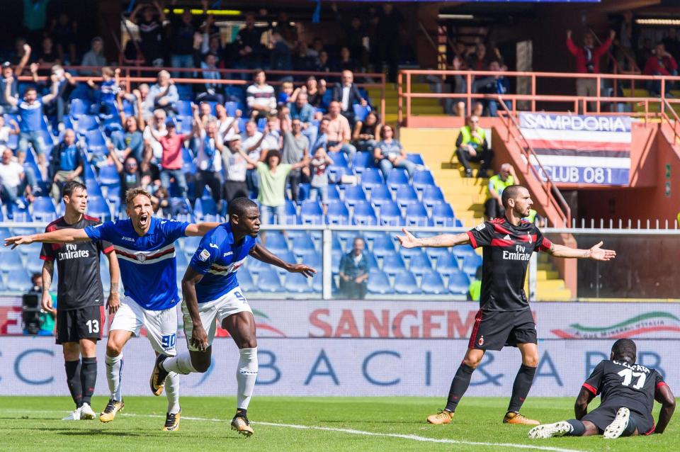  Duvan Zapata got a deserved goal after bullying the AC Milan defence