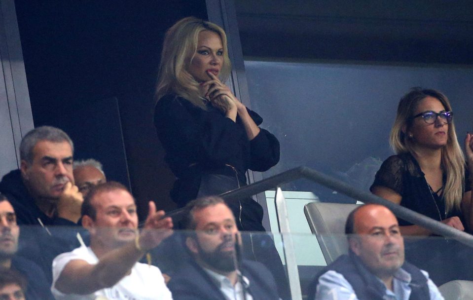  Pamela Anderson watches boyfriend Adil Rami in action for Marseille