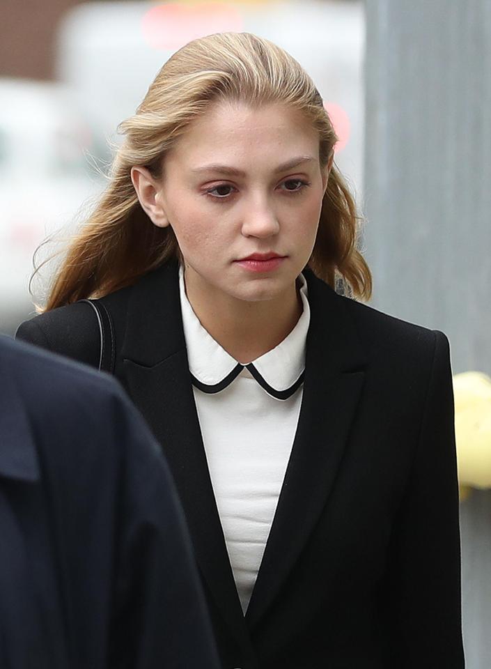  Today the 24-year-old wore a black suit and white shirt for her court appearance