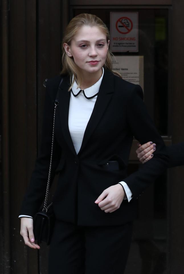  Lavinia Woodward smiles as she leaves Oxford Crown Court with a suspended prison sentence