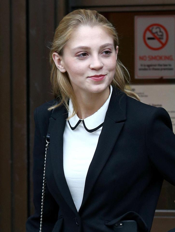  Lavinia Woodward smiles as she leaves Oxford Crown Court with a suspended prison sentence