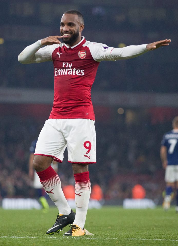  Alexandre Lacazette was forced to take a drug test after scoring twice against West Brom