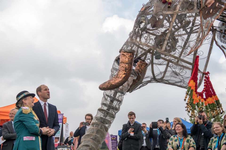 William also had an encounter with a Harminder – a life-size mechanical model elephant