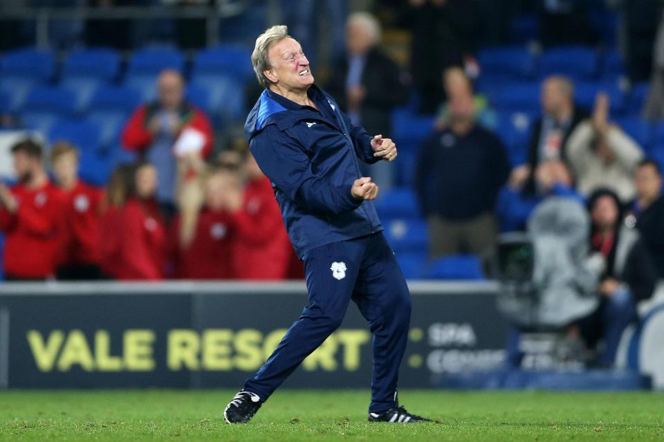  Neil Warnock celebrates win over his former club Leeds United